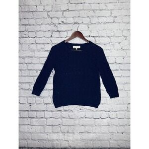 Jones‎ New York Sport Women Navy Blue Cable Knit Sweater Size Medium